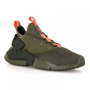 Nike Huarache Drift Shoes - Olive Army Green & Orange - Big Boys 6.5, Womens 8.5